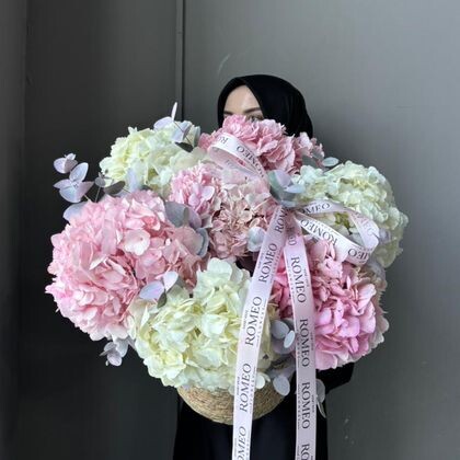 Композиция с гортензиями