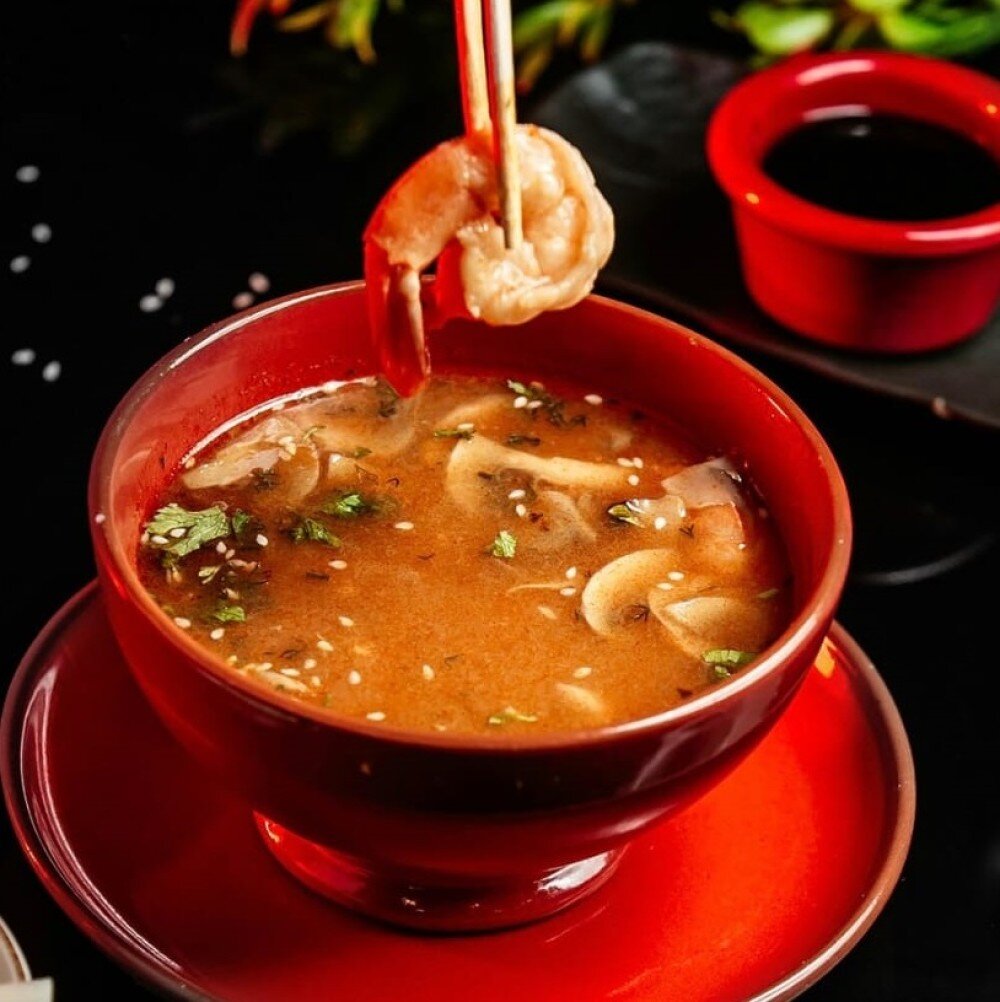 Sopa Miso con langostinos