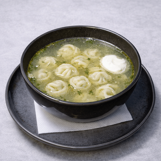 Чучварас курицей  с бульоном