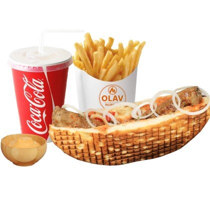 Xot dog shashlik+fri+cola+ sous