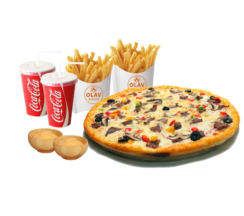 Pizza + fri cola +sous