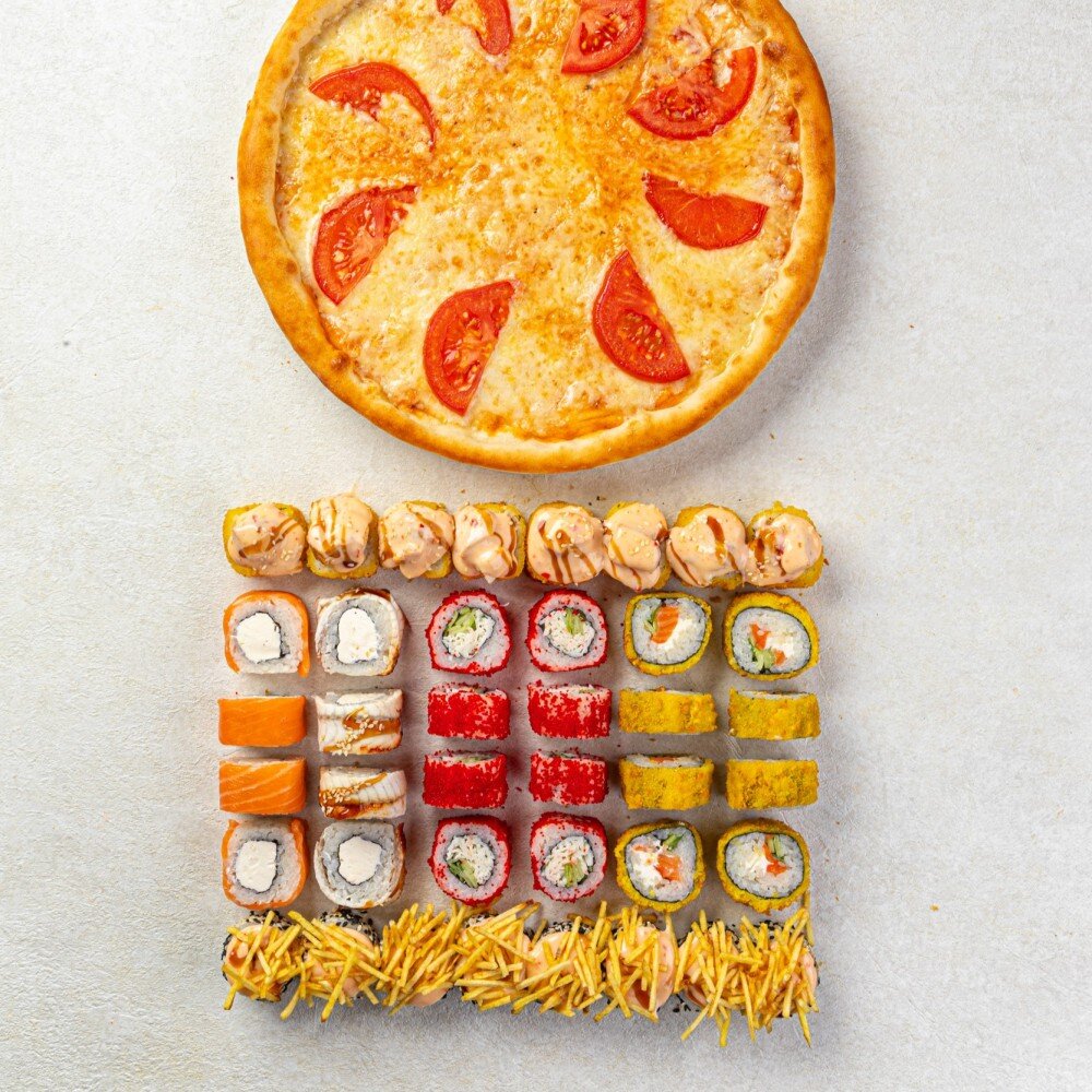 Сет №1 - 40 шт + пицца «Маргарита» в подарок + 1л Coca-cola  в подарок