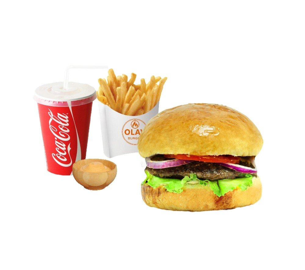 Gamburger + fri cola sous