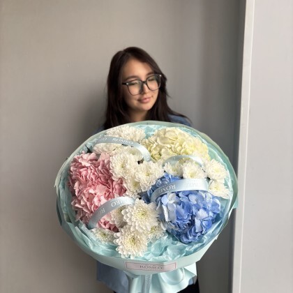 Гортензии и хризантемы