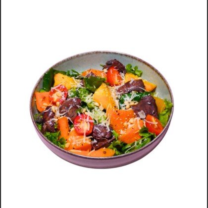 Салат с тыквой и печенью