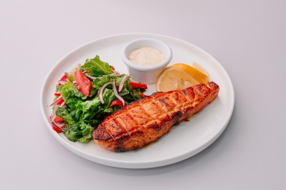Стейк сёмги на гриле